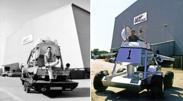 Diamonds Are Forever Moon Buggy returns to Pinewood before and after restoration