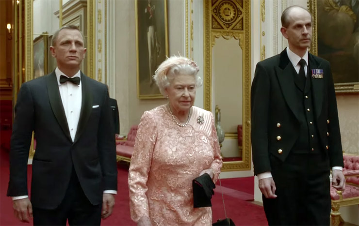 Daniel Craig as James Bond with HRM Queen Elizabeth II in 'Happy and Glorious'