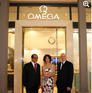 Nico Moran, Caterina Murino and Oliver Hugentobler, OMEGA Grand Boutique, Jakarta, March 11, 2008
