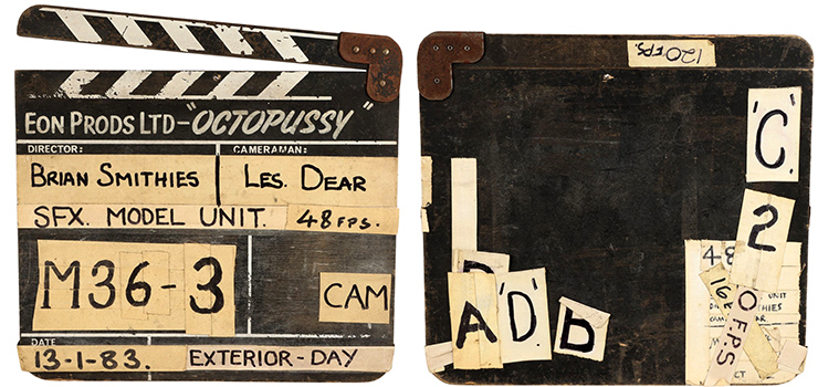 Lot #230 - SFX Model Unit Clapperboard Octopussy (1983)