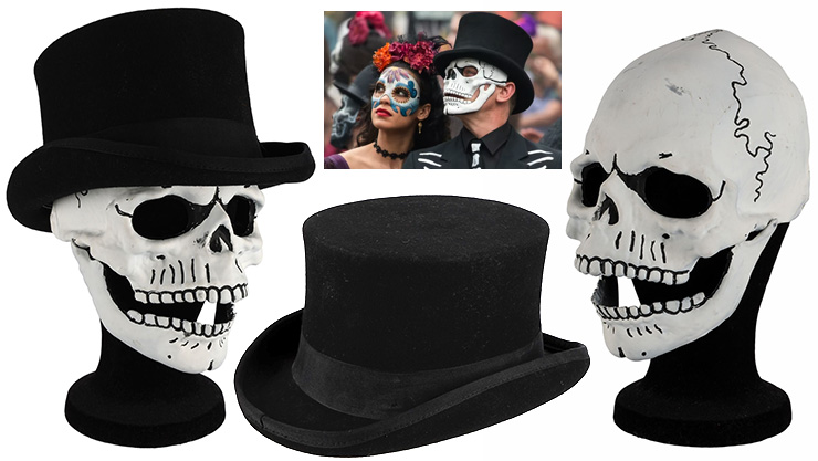 Lot #237 - James Bond's Prototype Skull Mask and Production-Made Top Hat Spectre (2015)