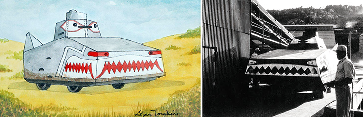 Lot #755 - Hand-Painted “Dragon Tank”' Artwork by Art Director Alan Tomkins Dr. No (1962)