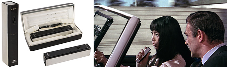 Lot #758 - Pair of Sony CRT-20 FM Wireless Mics from Aki's Toyota 2000GT You Only Live Twice (1967)