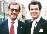 Sir Roger Moore and Pierce Brosnan