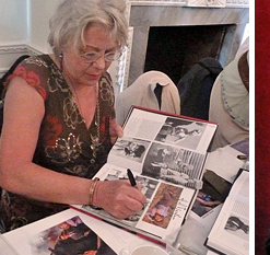 Margaret Nolan signs Duncan Carter's copy of The James Bond Girls by Graham Rye