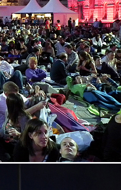 The audience for Goldfinger at Somerset House