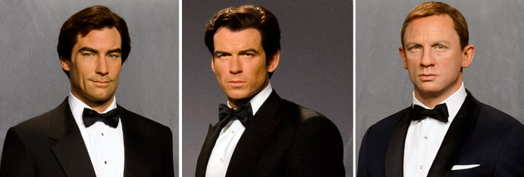 Timothy Dalton, Pierce Brosnan and Daniel Craig