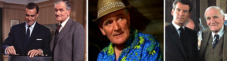 Desmond Lewelyn as Q in From Russia With Love (1963), Thunderball (1965) and The World Is Not Enough (1999)