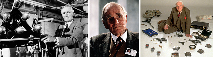 Desmond Llewelyn as Q in Diamonds Are Forever (1971), The Living Daylights (1987) and GoldenEye (1995)