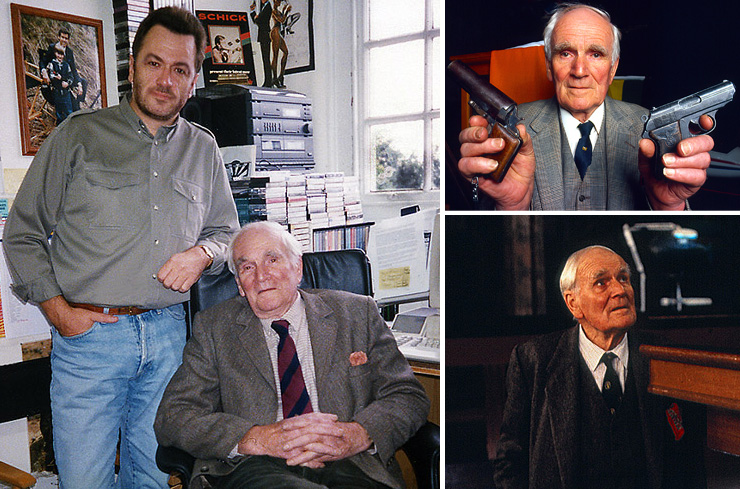 Editor & Publisher Graham Rye photographed with Desmond Llewelyn during one of the actor's visits to the 007 MAGAZINE office