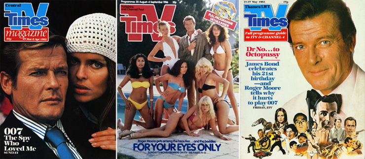 Roger Moore TV Times covers 1982-1983
