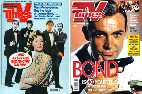 TV Times 25th, 40th & 50th anniversary covers