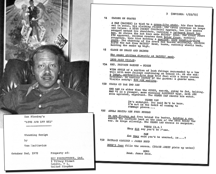 Tom Mankiewicz Diamonds Are Forever (1971) | Live And Let Die (1973) script excerpt