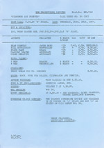 Call Sheet for Diamonds Are Forever - James Bond 007 Sean Connery