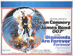 UK quad poster - Diamonds Are Forever James Bond 007