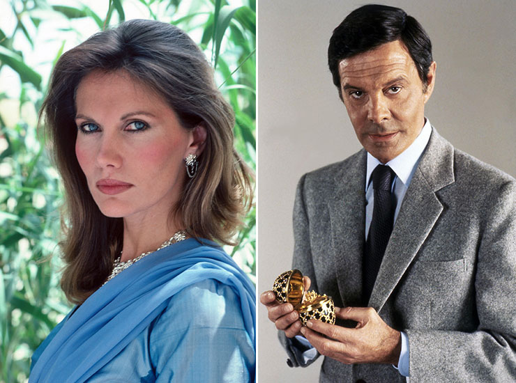 Maud Adams as Octopussy and Louis Jourdan as Prince Kamal Khan in Octopussy (1983)