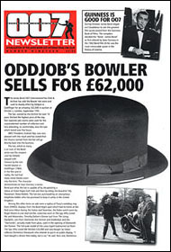 007 Newsletter reporting the sale of Oddjob's Bowler Hat