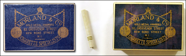 Morland & Co original cigarette case (left) & reproduction made for the 1989 TV movie Goldneye (right)