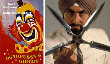 Dummy programme for Octopussys circus and Indian fighting weapon used by Gobinda (Kabir Bedi)