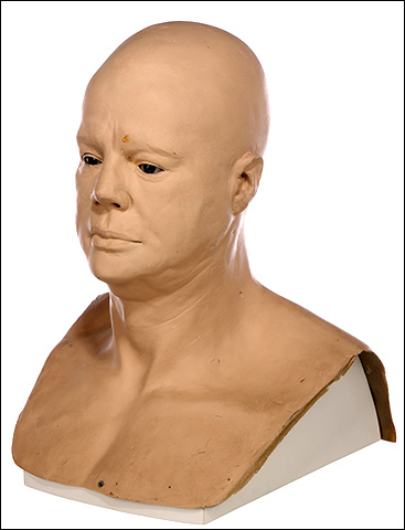 Prototype fibreglass bust of villain Brad Whitaker