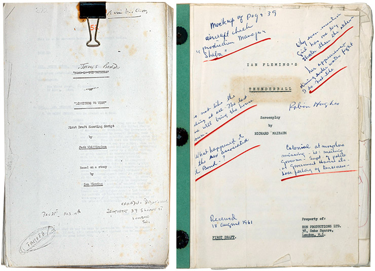 Thunderball scripts by Jack Whittigham and Richard Maibaum