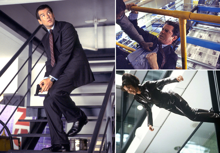 Tomorrow Never Dies printing-press fight sequence filmed at Harmsworth Quays Printing in Rotherhithe, and Westferry Printers on the Isle of Dogs in East London