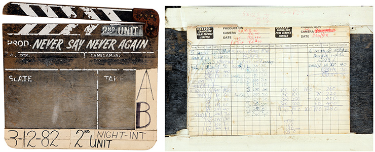 Lot #181 - 2nd Unit Clapperboard Never Say Never Again (1983)