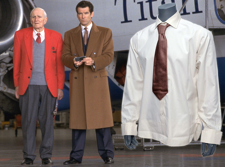 Lot #894 - James Bond's Dress Shirt and Diamond-Pattern Necktie Tomorrow Never Dies (1997)