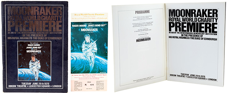 Royal World Charity Premiere Ticket and Program Moonraker (1979)